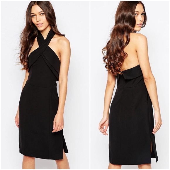 Finders Keepers Black Cocktail Pockets Revolve Halter Dress XS Sheath - Picture 2 of 10